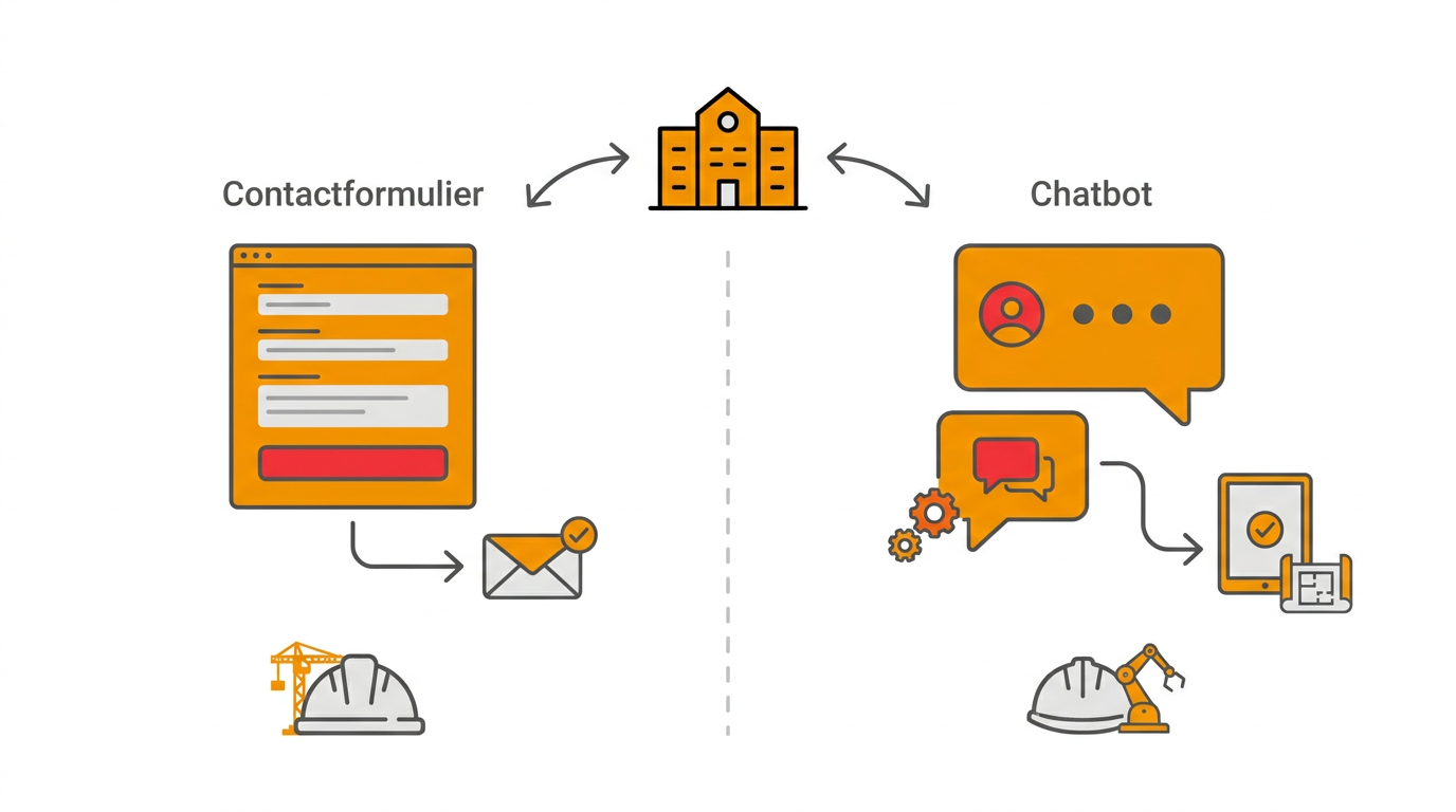 Contactformulier of chatbot voor een bouwbedrijf vergelijken