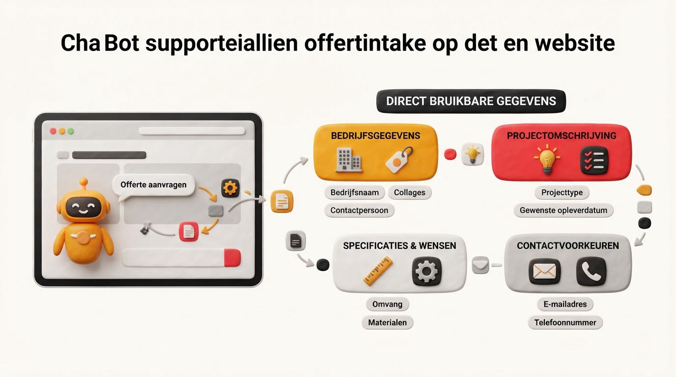 Hoe DoeBot deze offerte-intake op je website ondersteunt